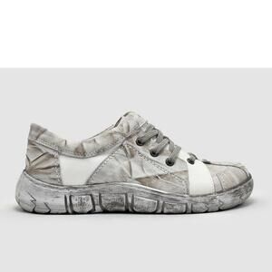 NEW KCR GROUP women's original leather shoes in grey/white